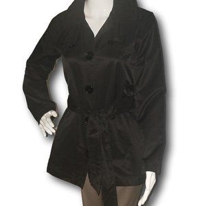NWT Metrostyle Women's SATEEN BLK Belted Jacket XS